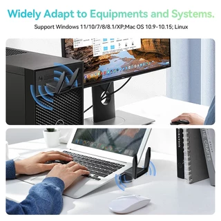 GOOJODOQ อะแดปเตอร์ WIFI AC1300 USB3.0 ไร้สาย Dual Band 2.4 Ghz + 5 Ghz สําหรับแล็ปท็อปพีซีเดสก์ท็อป