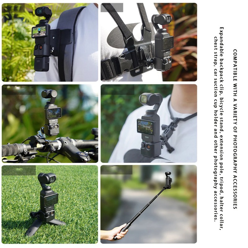 ชุดอุปกรณ์เสริม สําหรับ DJI Osmo Pocket 3 Head Strap Mount, Chest Mount Harness, Backpack Clip Holder - พร้อมอะแดปเตอร์เกลียว 1/4 นิ้ว