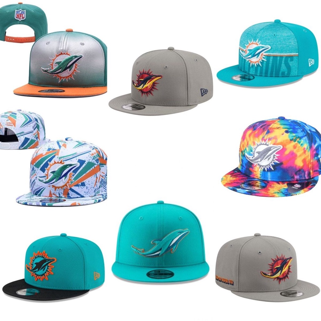 หมวกเบสบอล Miami Dolphins สีดำและฟ้าคราม เหมาะสำหรับผู้ชาย