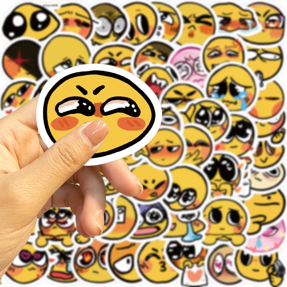 💥พร้อมส่ง💥CUTE EMOJI sticker สติกเกอร์ กันน้ำ รูปแบบที่แตกต่างกัน 60ชิ้น INS
