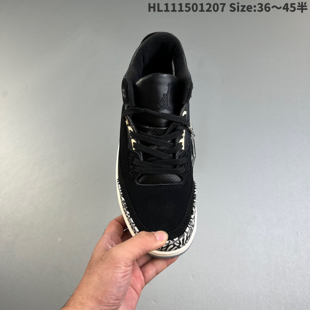 Nike Air Jordan 3 Retro WMNS "Off Noir" Little Black Cement aj3 Jordan 3rd Generation aj3 Joe 3 Ol