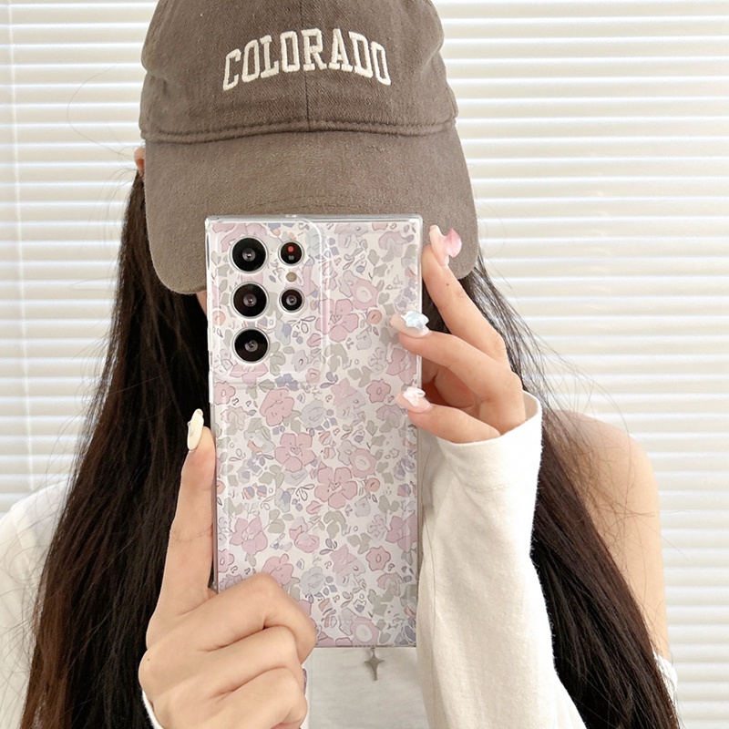 เคสโทรศัพท์มือถือแบบนิ่ม TPU ใส ลายดอกไม้สีม่วง สไตล์เกาหลี สําหรับ OPPO A58 A78 5G A74 A95 A93 A94 4G A9 A5 A31 2020 A92S A8 F11 Reno 6 5 4 Lite 5F 4F 4Z