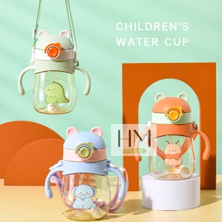 แก้วน้ำเด็ก แก้วหัดดูดหลอดเด้ง มีสเกลปริมาณ 400ml