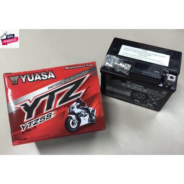 Yuasa แตเตอรี่ รถมอเตอร์ไซค์ 12V 4 แอมป์ แแห้ง GTZ5S เครื่องยนต์ 115 110 125 ซีซี. ทุกรุ่น จักรยานไฟ