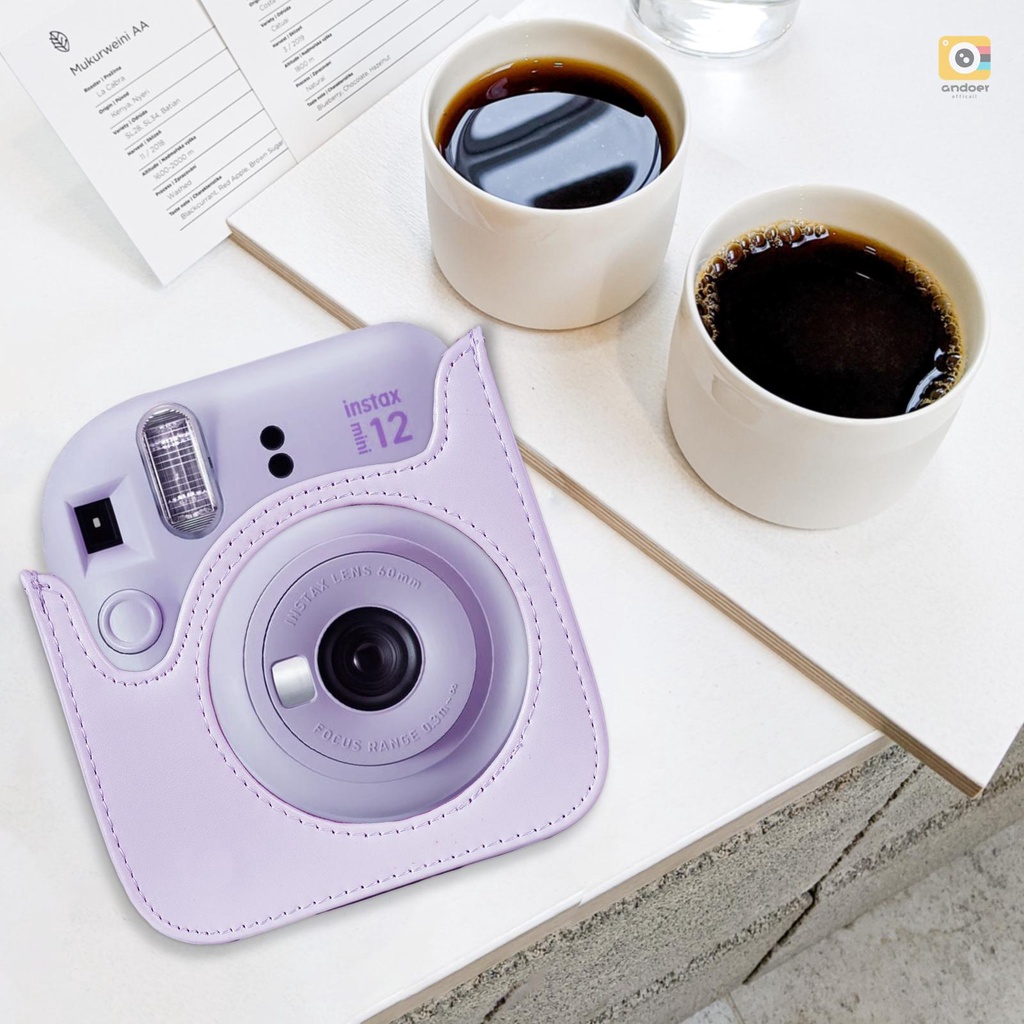 กระเป๋าเคสหนัง PU พร้อมสายคล้องไหล่ ปรับได้ แบบเปลี่ยน สําหรับกล้อง Fujifilm instax mini 12