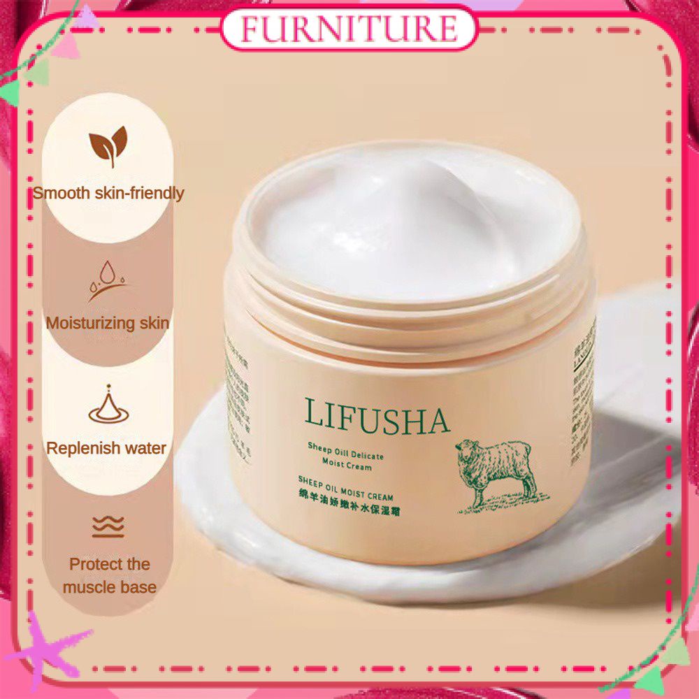 ♕ Lifusha Sheep Oil Delicate Moist Cream Moisturizing Repair Anti-freeze Anti-dry Brightening Skin Tone ครีมบำรุงผิวหน้าผู้ชายผู้หญิง Face Care 140g เฟอร์นิเจอร์