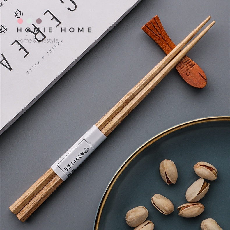 HH-880 ตะเกียบไม้ญี่ปุ่น ตะเกียบไม้ สีน้ำตาล สีดำ ยาว 23cm คุณภาพดี