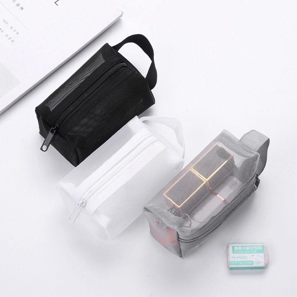 HOBBYIN กระเป๋าใส่เหรียญ ตาข่าย ทรงสี่เหลี่ยม มีซิป ขนาดเล็ก ระบายอากาศ ความจุขนาดใหญ่ แบบพกพา น้ําหนักเบา