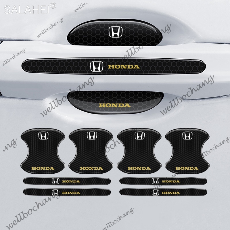 สติกเกอร์ฟิล์มติดมือจับประตูรถยนต์ ป้องกันรอยขีดข่วน สําหรับ Honda Mugen Power Civic Accord CRV Hrv Jazz