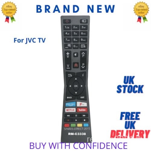 ใหม่ รีโมตคอนโทรล RM-C3338 สําหรับ JVC Smart LED TVs LT24C685 LT32C696 LT-24C680