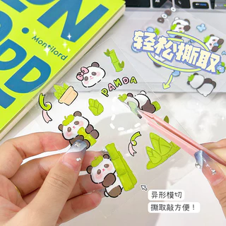 สติกเกอร์ ลายแพนด้าน่ารัก กันน้ํา สําหรับตกแต่งขวด DIY