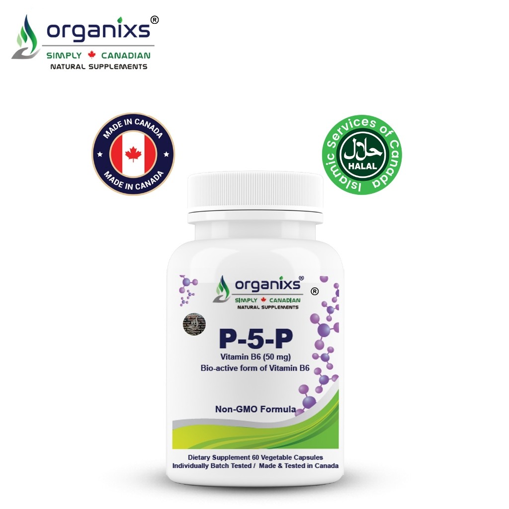 Organixs Bioactive P-5-P Vitamin B6 50mg for Energy Support - 60 Veggie Cap's [Exp: 11/27]