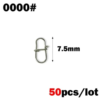 Outkit 50 ชิ้นสแตนเลส Pin หมุนอุปกรณ์ตกปลา Connector Lure คลิป Rolling Swivels Sea Fishing Tackle