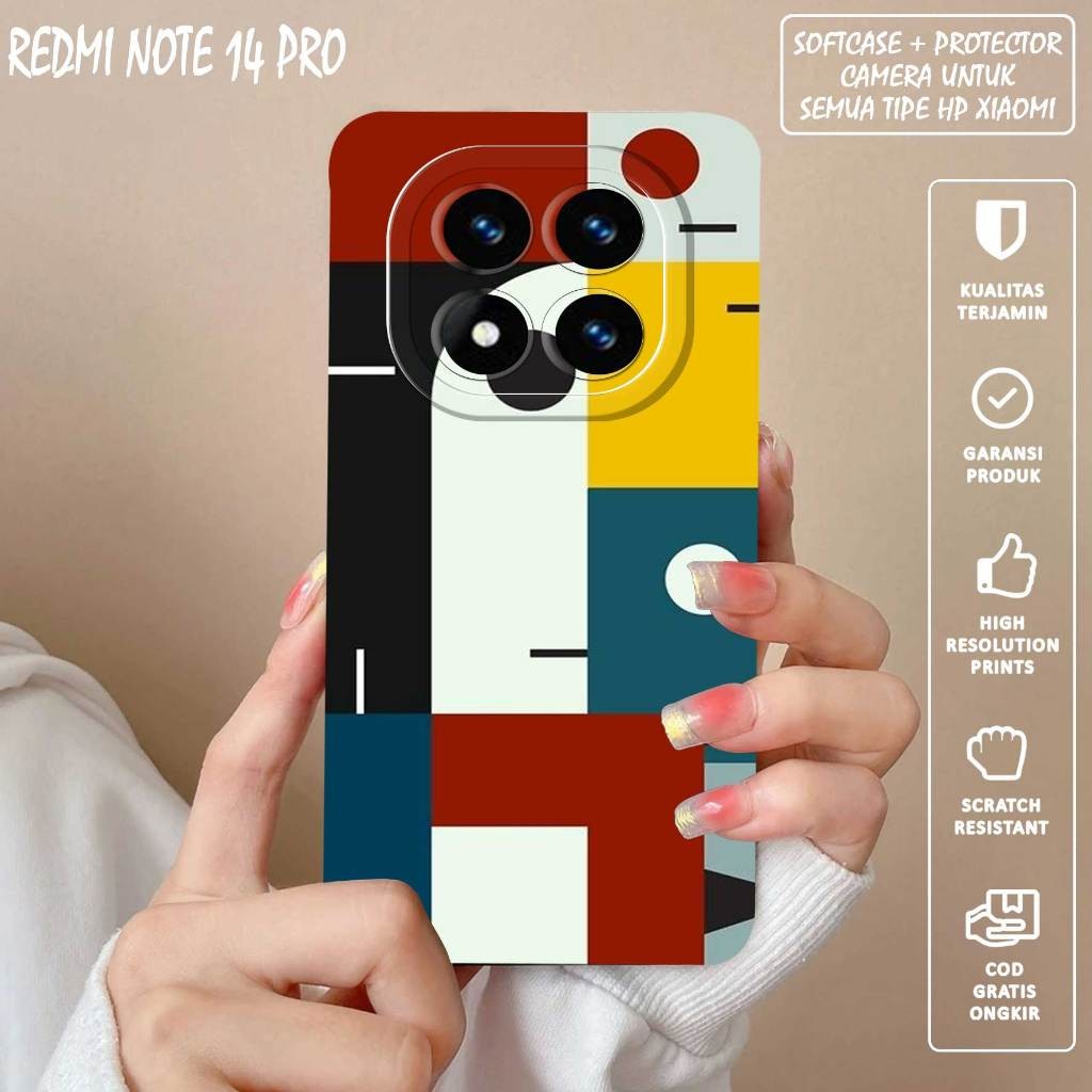กล้องถ่ายภาพ SOFTCASE PRO ABSTRACT สําหรับสีแดง*MI NOTE 14 PRO -