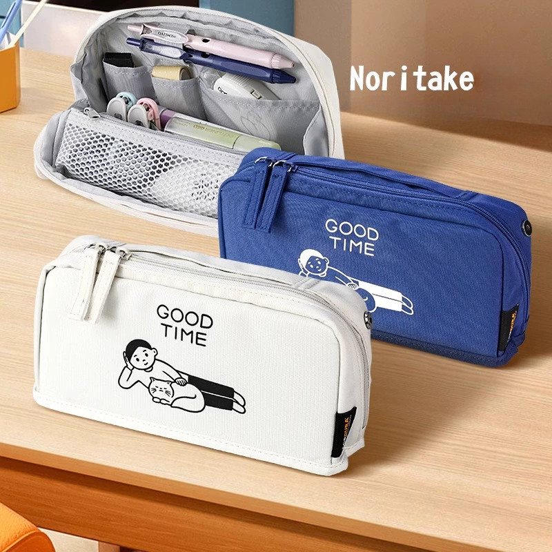 Kokuyo Noritake Co Branded HACO กล่องดินสอสามารถยืนบนเดสก์ท็อปและจัดเก็บกล่องเครื่องเขียนมือถือความจุขนาดใหญ่
