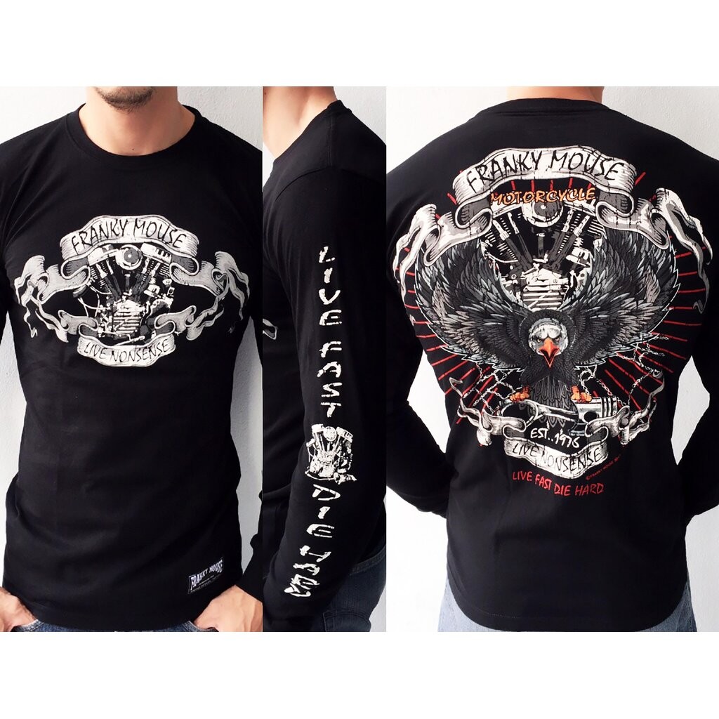 เสื้อยืดแขนยาว Biker มอเตอร์ไซค์ ผู้ชาย FM.BL107