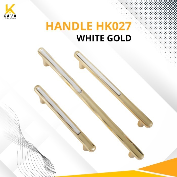 Putih Kava ดึงมือจับทองคําขาวตู้ Pentone Handle ทองคําขาวเงาลิ้นชักดึง Handle-HK027-ทองคําขาว