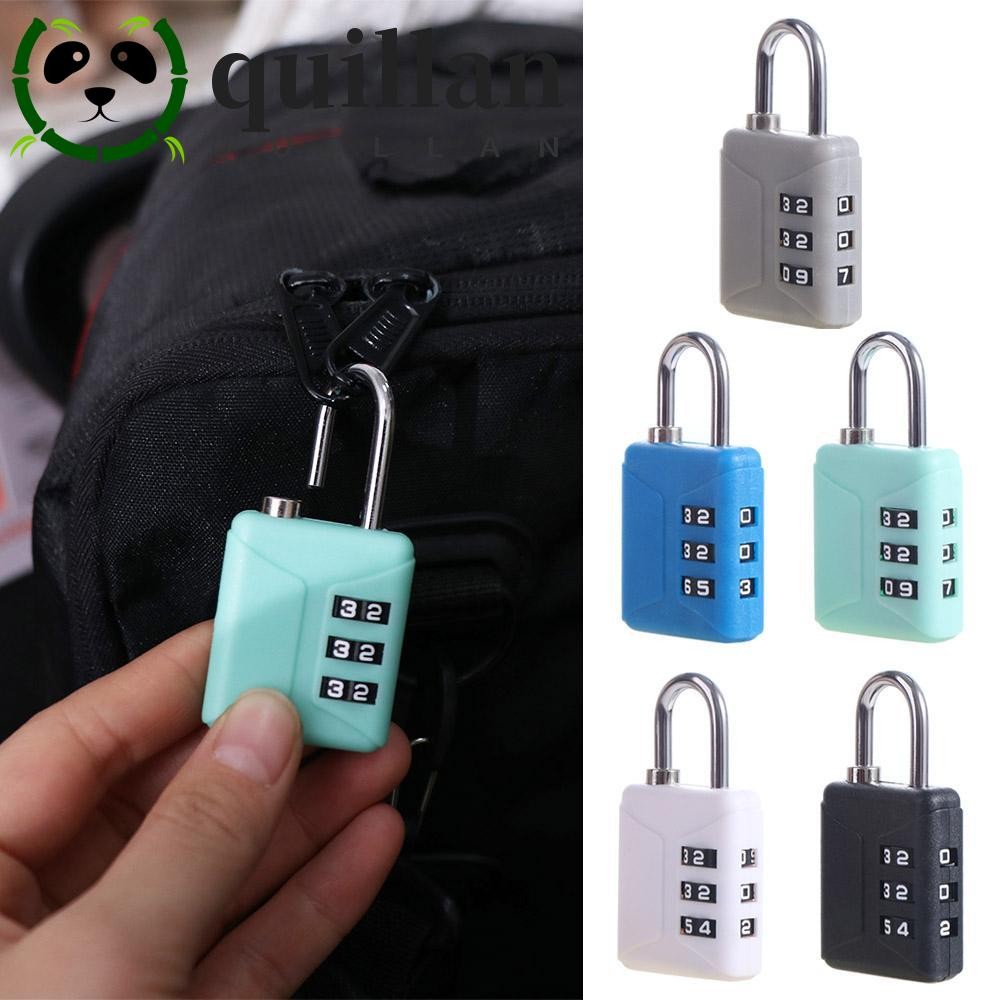 Quillan กระเป๋าเดินทางรหัสล็อค,3 Dial หลักกันน้ํา Mini รหัสผ่านกุญแจ,แบบพกพาความปลอดภัยกระเป๋าเป้สะพายหลังกุญแจ Anti-theft Customs รหัสล็อคกระเป๋าเดินทาง
