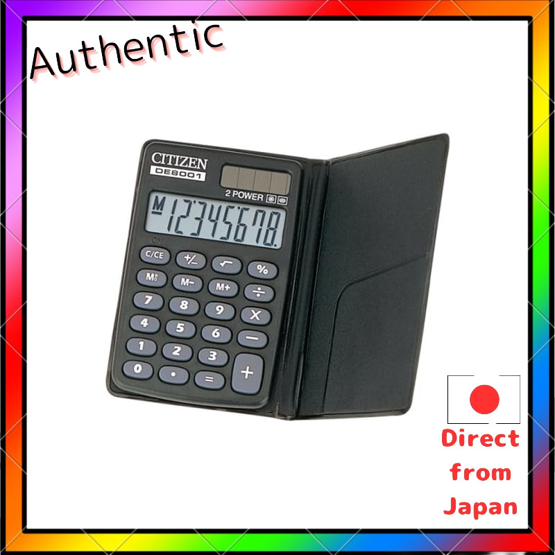 Citizen เครื่องคิดเลขขนาดพกพา (จอแสดงผล 8 หลัก) De8001Q
