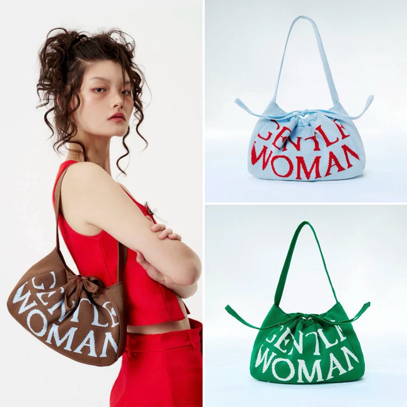🚛🚛แท้💯GENTLEWOMAN DUMPLING BAG กระเป๋าสะพาย gentlewoman official Casual Letter Tote Bag