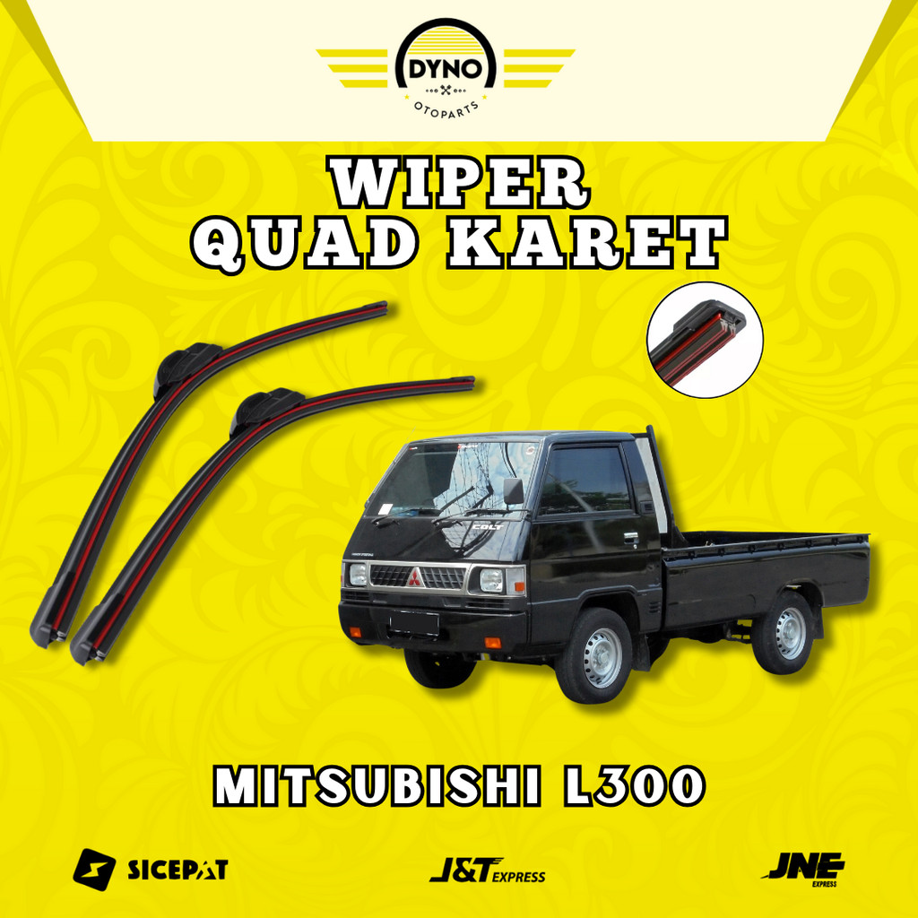 Quad Blade Frameless Car Wiper 4 ชั้นยางพรีเมี่ยม 1 ชุด 2 ชิ้น – สําหรับ Mitsubishi L300 Pickup W601