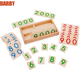 Darby การ์ดไม้ตัวเลข 1-9000 ตัวเลขไม้ 1-9000 ขนาดเล็ก ของเล่นเสริมการเรียนรู้ สําหรับเด็กผู้ชาย และผู้หญิง