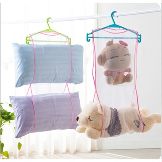 Spot second hair# hanging drying rack drying pillow artifact windproof window drying doll pillow sun-proof reinforced polyester drying net 8cc