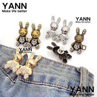 Yann1 กระดุมหัวเข็มขัด โลหะผสม รูปกระต่าย ขนาดเล็ก 4 สี 30 มม.*29 มม. 4 ชุด