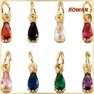 Rowans จี้คริสตัล รูปหยดน้ําตา ประดับเพทาย สีเหลือง สีแดง สีดํา สีขาว สีชมพู สําหรับทําเครื่องประดับ