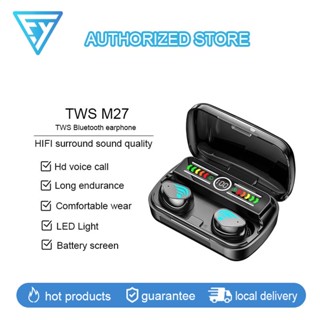 🔥NEW🔥หูฟังไร้สาย ไฟLED M27 หูฟังสเตอริโอ หูฟังบลูทูธ TWS Wireless bluetooth ใช้ได้ทุกรุ่น