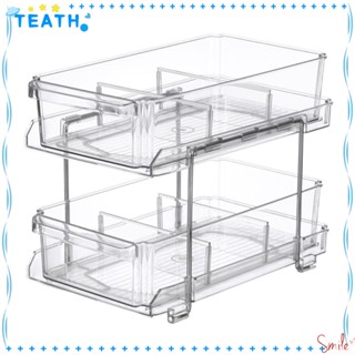 Teath ชั้นวางเครื่องสําอาง เรซิน ใส อเนกประสงค์ 2 ชั้น สําหรับโต๊ะเครื่องแป้ง