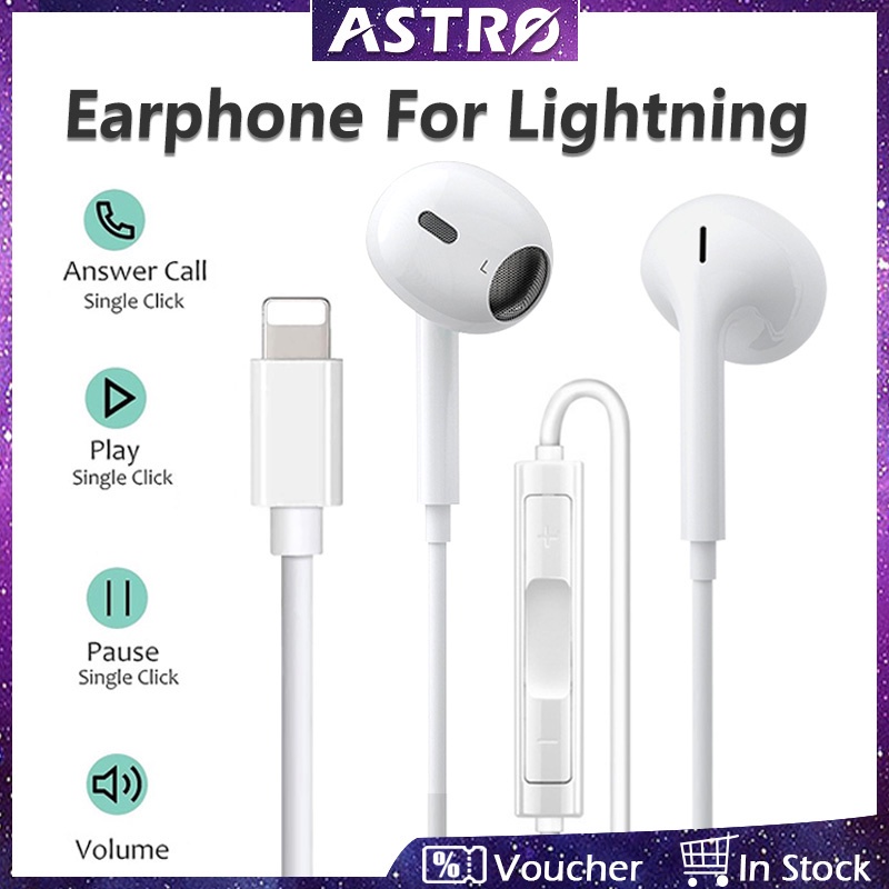 Astro หูฟังอินเอียร์ แบบมีสาย ตัดเสียงรบกวน คุณภาพสูง สําหรับ iPhone 14 13 12 Promax XR XS 8 7 plus iPad Air