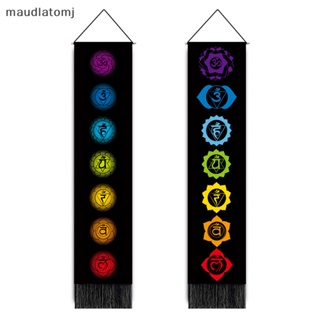 พรมแขวนผนัง ลาย Maud Rain Chakras สีดํา สําหรับตกแต่งบ้าน ห้องนอน โยคะ ศาสนาพุทธ