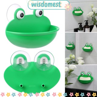 WISDOMEST ชั้นวางสบู่ แบบแขวน ระบายน้ํา มีกาวในตัว รูปกบ สีเขียว