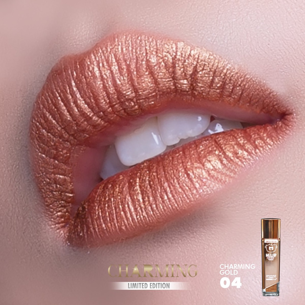 MELIPS Charming Gold Metallic ลิปเมทัลลิก บำรุงริมฝีปาก มีสีเรียบหรู ดูแพง melip มีลิปส์ มีลิป