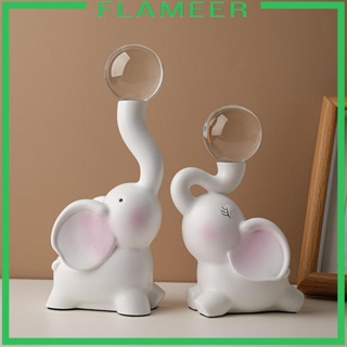 [Flameer] รูปปั้นเรซิ่น รูปช้าง สไตล์นอร์ดิก สําหรับตกแต่งบ้าน ห้องนอน ทางเข้า 2 ชิ้น