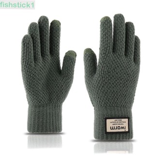 Fishstick1 ถุงมือผ้ากํามะหยี่ขนนิ่ม ให้ความอบอุ่น กันความหนาว 12*22 ซม. เหมาะกับฤดูหนาว สําหรับผู้ชาย ขับรถ กลางแจ้ง