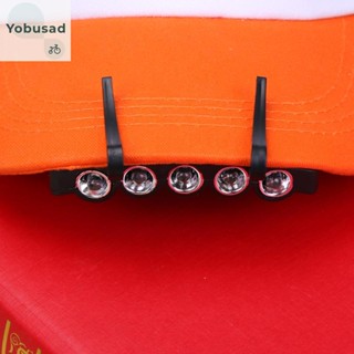 [Yobusad.th] ไฟฉายสวมศีรษะ LED 5 ดวง แบบคลิปหนีบ สําหรับตกปลา ตั้งแคมป์