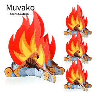 Muvako กระดาษแข็ง เปลวไฟปลอม สําหรับตกแต่งปาร์ตี้ ตั้งแคมป์