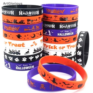 Art สร้อยข้อมือยางซิลิโคน ลาย Happy Helloween สําหรับปาร์ตี้ฮาโลวีน 8 ชิ้น 2023 N