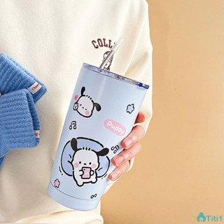 Sanrio Pochacco Dog 304 แก้วน้ำร้อนสแตนเลสเก็บความร้อนถ้วยน้ำขนาดใหญ่ถ้วย Sippy Cup 500ml TH1