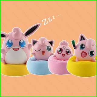 โมเดลฟิกเกอร์ อนิเมะ Pokemon Jigglypuff Igglybuff Wigglytuff ของเล่นสําหรับเด็ก เก็บสะสม 4 ชิ้น