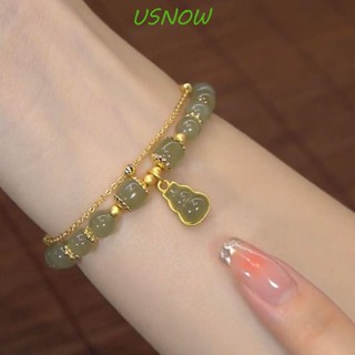 Usnow สร้อยข้อมือ เชือกหยก แฮนด์เมด สไตล์เรโทร สําหรับผู้หญิง