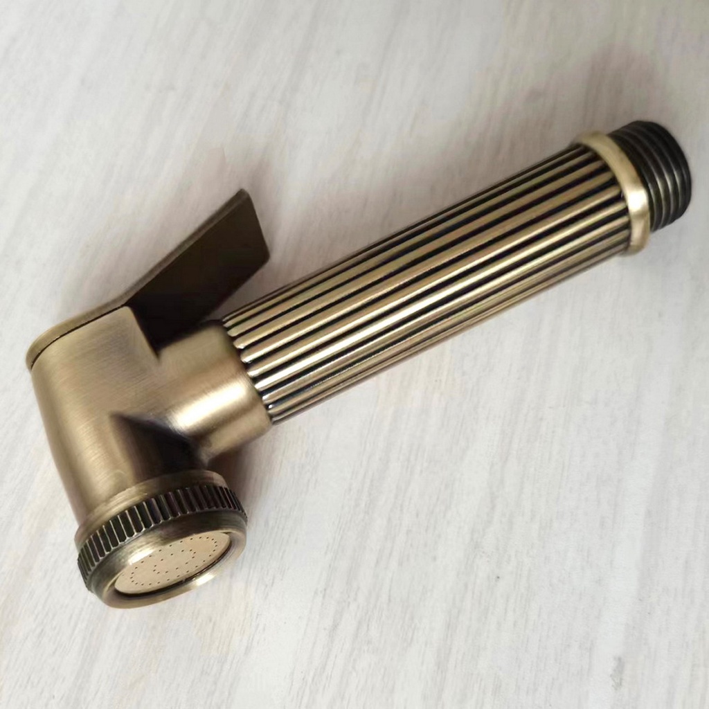 ทองเหลืองโบราณห้องน้ําโทรศัพท์รูปร่างมือสเปรย์หัวฝักบัวมือถือ /ที่ยึดวงเล็บ /1.5ม ท่อ zh351 - รูปที่ 5