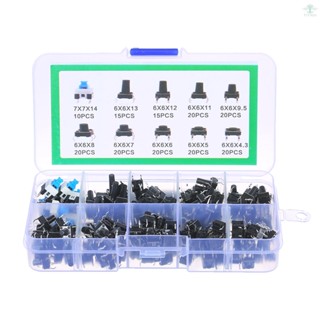 180PCS Tactile Push Button Switch Micro Momentary Tact Assortment Kit 10 Value 6 x 6mm 4 Pin Micro Switches