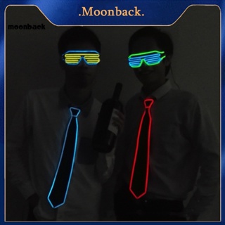 &lt;moonback&gt; เนคไทโบว์เรืองแสง Led ปรับได้ หลายสี สําหรับปาร์ตี้ฮาโลวีน และคอสเพลย์