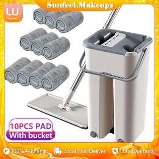 Original Flat Mop Self Wash Squeeze Dry Floor Mop 2in1 360 Spin Mop With Bucket Mop Refill Pad