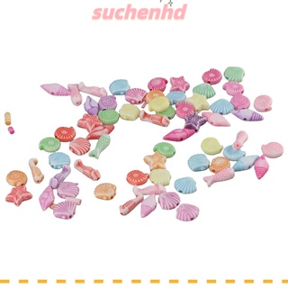 Suchenhd ลูกปัดเรซิ่น รูปเปลือกหอย สัตว์ทะเล หลายสี อุปกรณ์เสริมงานฝีมือ DIY