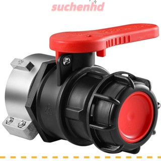 Suchenhd อะแดปเตอร์เชื่อมต่อถัง IBC เกลียวหยาบ 2.95 นิ้ว 75 มม. ทนทาน สีดํา แดง โพลีเอทิลีน วาล์วบอล IBC IBC