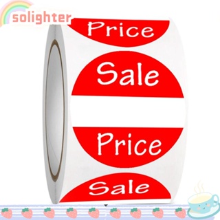 Solighter สติกเกอร์ฉลาก ทรงกลม สีแดง มีกาวในตัว 1 นิ้ว สําหรับติดราคา 500 ชิ้น